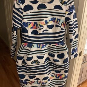 Chic Multicolor Striped Long Sleeve Dress